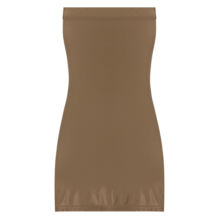 Premier Strapless Nylon Mini Dress Private Contour