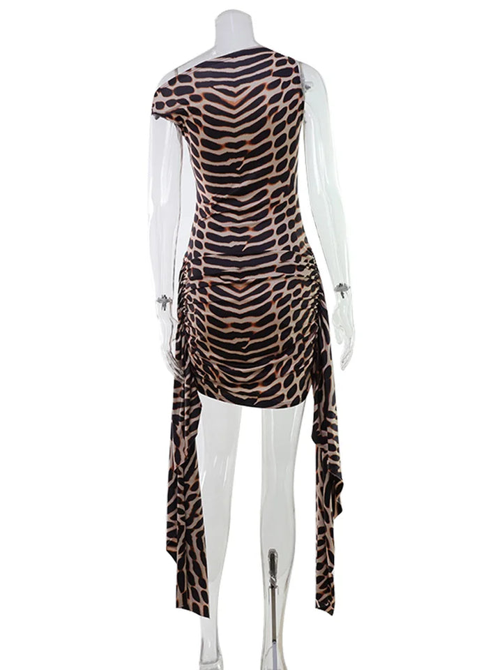 Slash Neck Sleeveless Bodycon Dress With Ribbon