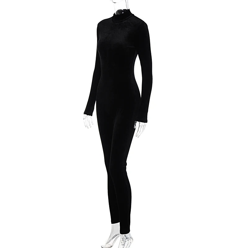 Dulzura Velvet Y2k Bodycon Jumpsuit For Women