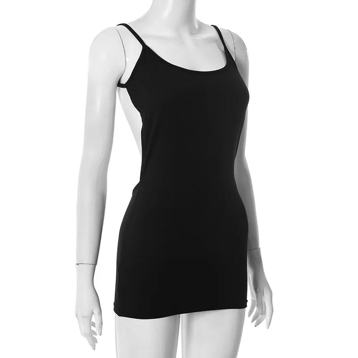 Backless Y2K Black Sleeveless Bodycon Mini Dress