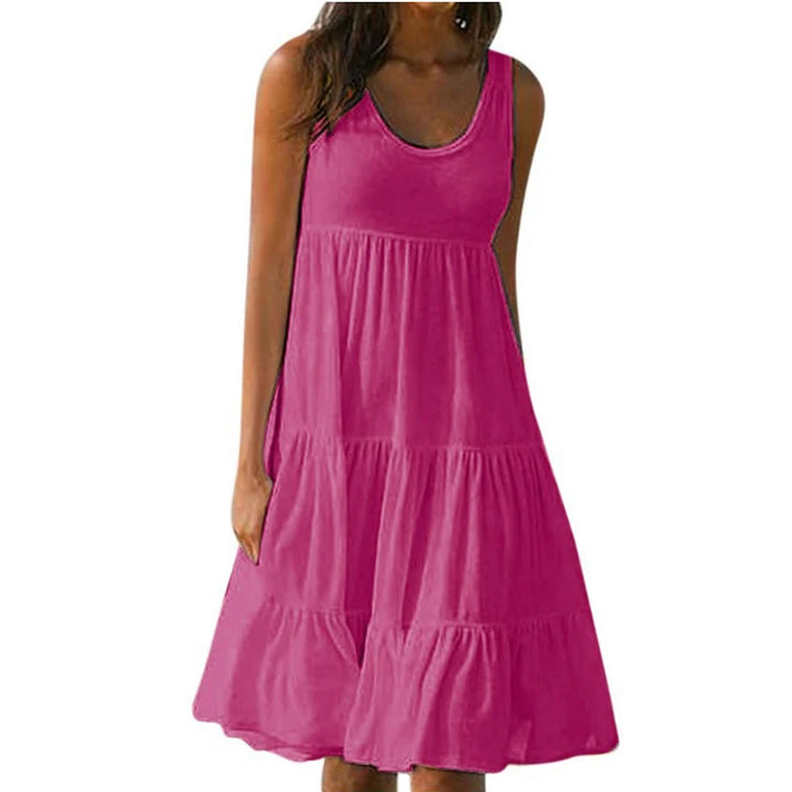 Elegant Summer Sleeveless Mini Dress With Ruffles For Women
