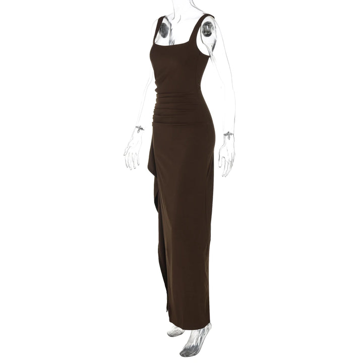 Elegant Stretchy Spring 2025 Knit Maxi Dress