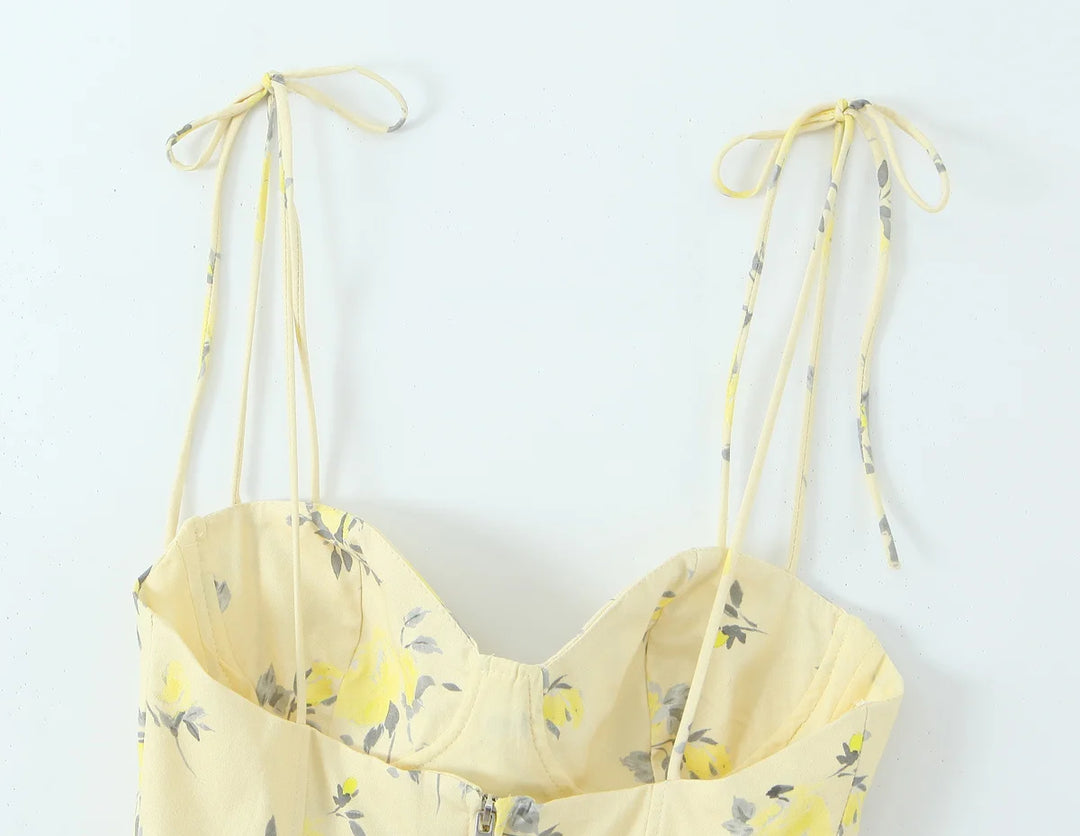 Luxury Floral Backless Corset Top For Evening