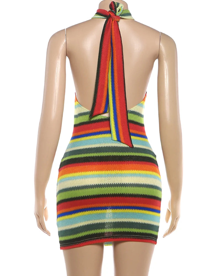 Kliou Atelier Stripe Patchwork Mini Dress Private
