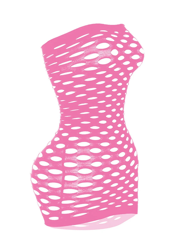 Womens Bodycon Nightclub Dress Fishnet Mini