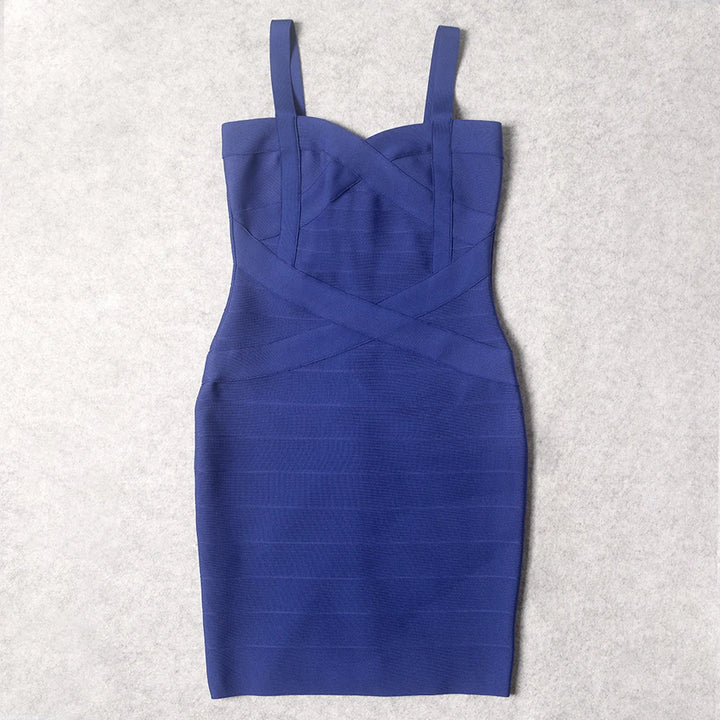 Beaukey Royal Blue Knit Bandage Dress Signature
