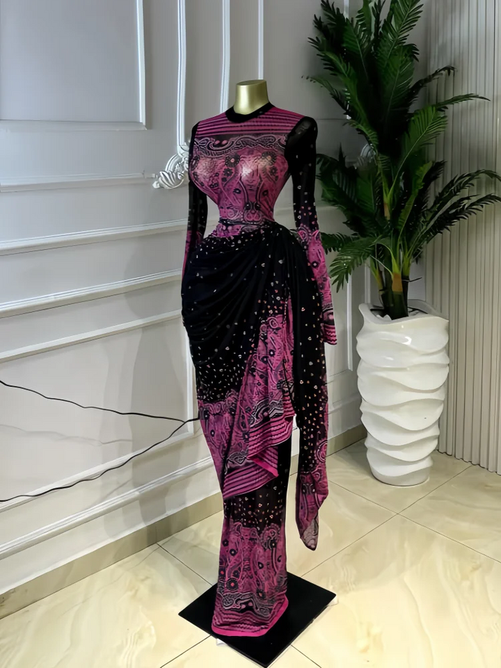 CMYAYA Tie Dye Ruched Midi Dress For Women Party