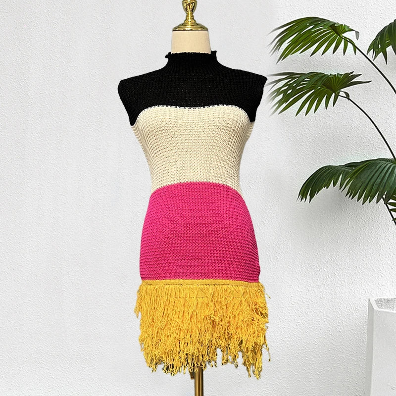 YuooMuoo Openwork Bodycon Sleeveless Party Dress