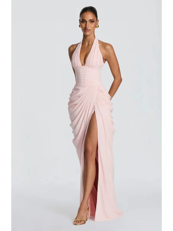 Green Satin Mermaid Dress One Shoulder Cutout