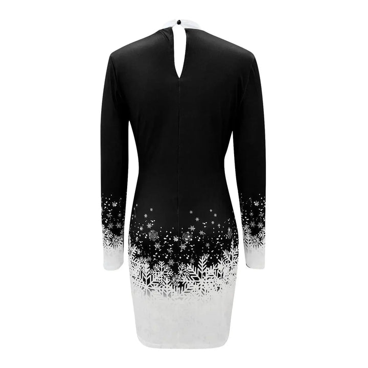 Chic Snowflake Bodycon Dress For Christmas Celebrations