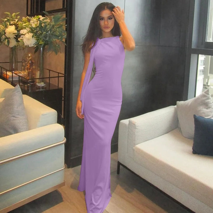 Hugcitar Patchwork Knit Maxi Dress Y2k Slim Fit