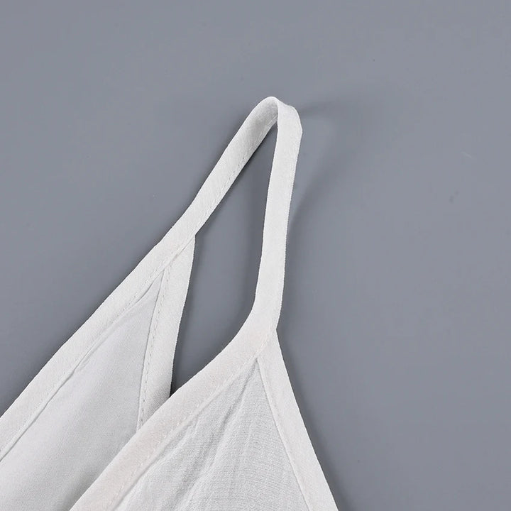 HiLoc Signature White Soft V Neck Midi Nightgown