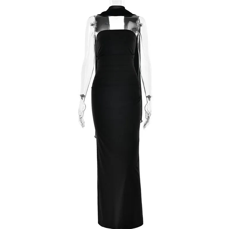 Mozision Premium Off Shoulder Backless Maxi