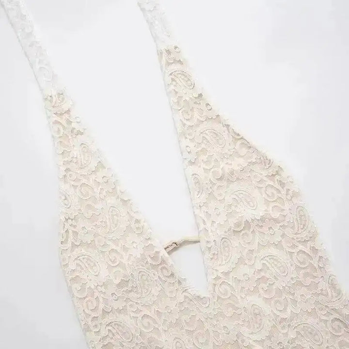 Avrilyaan Women S V Neck Lace Jumpsuit Exclusive