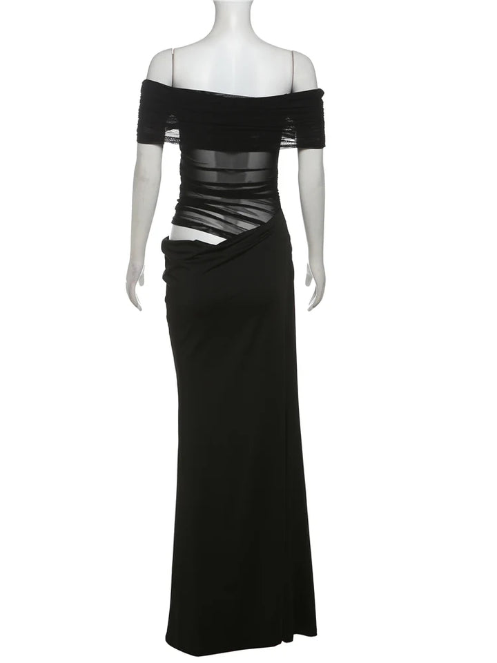 Signature Weir Puss Mesh Patchwork Backless