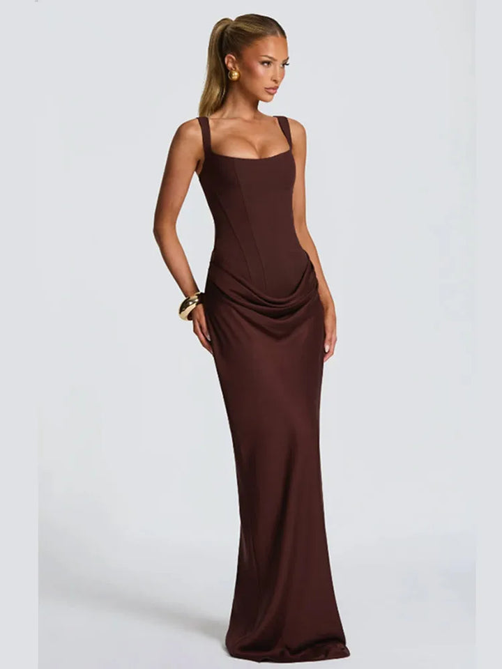 Green Satin Mermaid Dress One Shoulder Cutout