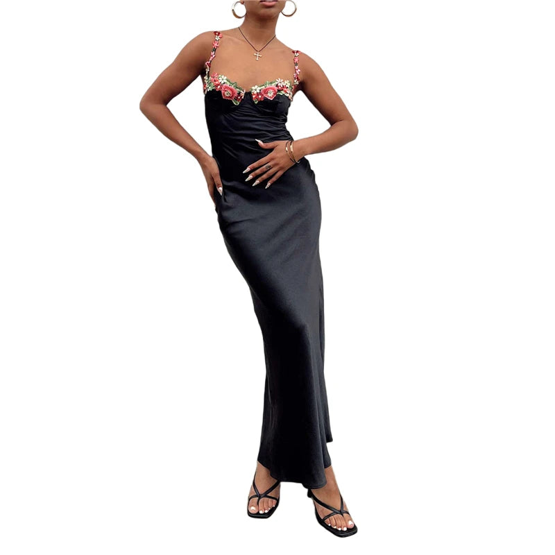 Lamuusaa Y2K Satin Corset Dress Spaghetti Strap