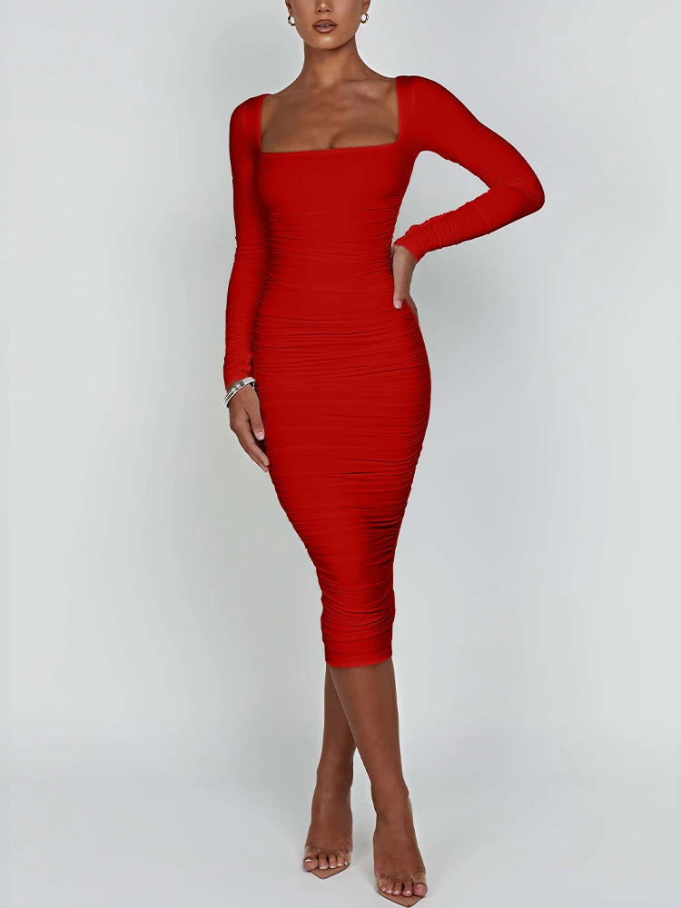 Luxury Knit Evening Dress Tea Length Exclusive