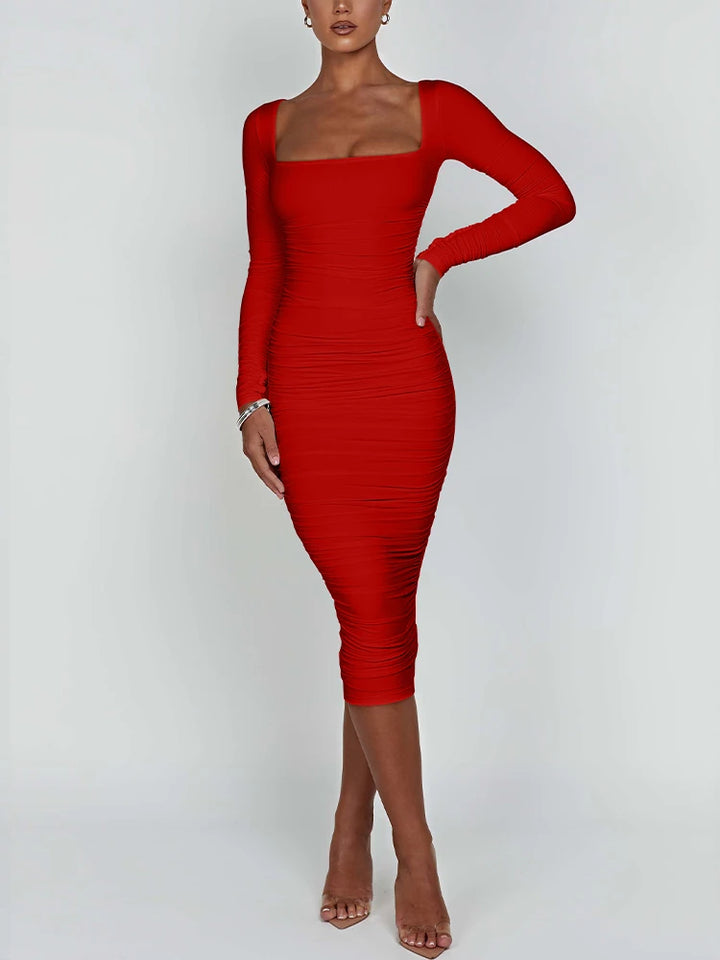 Luxury Knit Evening Dress Tea Length Exclusive