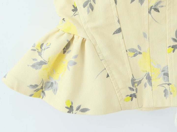 Luxury Floral Backless Corset Top For Evening