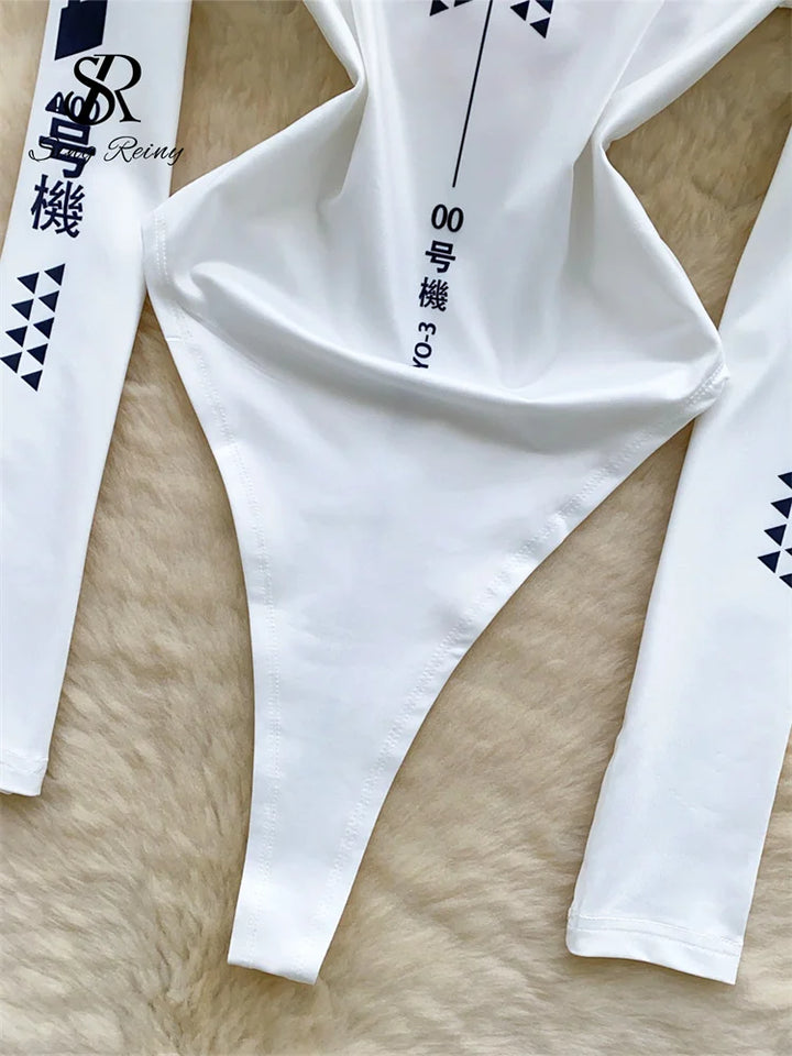 SINGREINY Autumn Long Sleeves Bodysuit O Neck