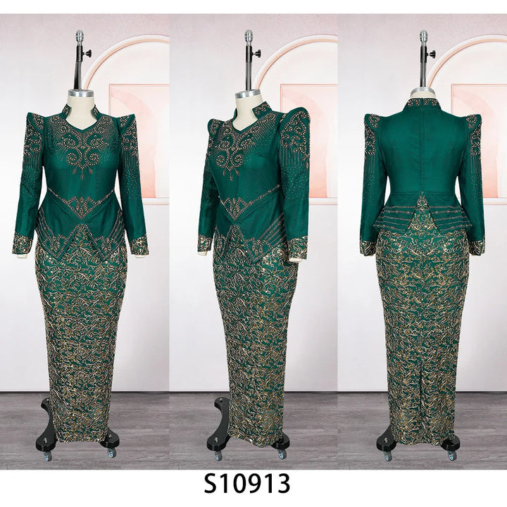 Elegant Women Bodycon Maxi Dress Long Sleeve Gown