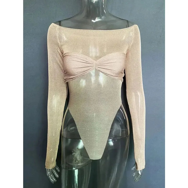 Tornova Mesh Bodysuit With Exquisite Twist Back