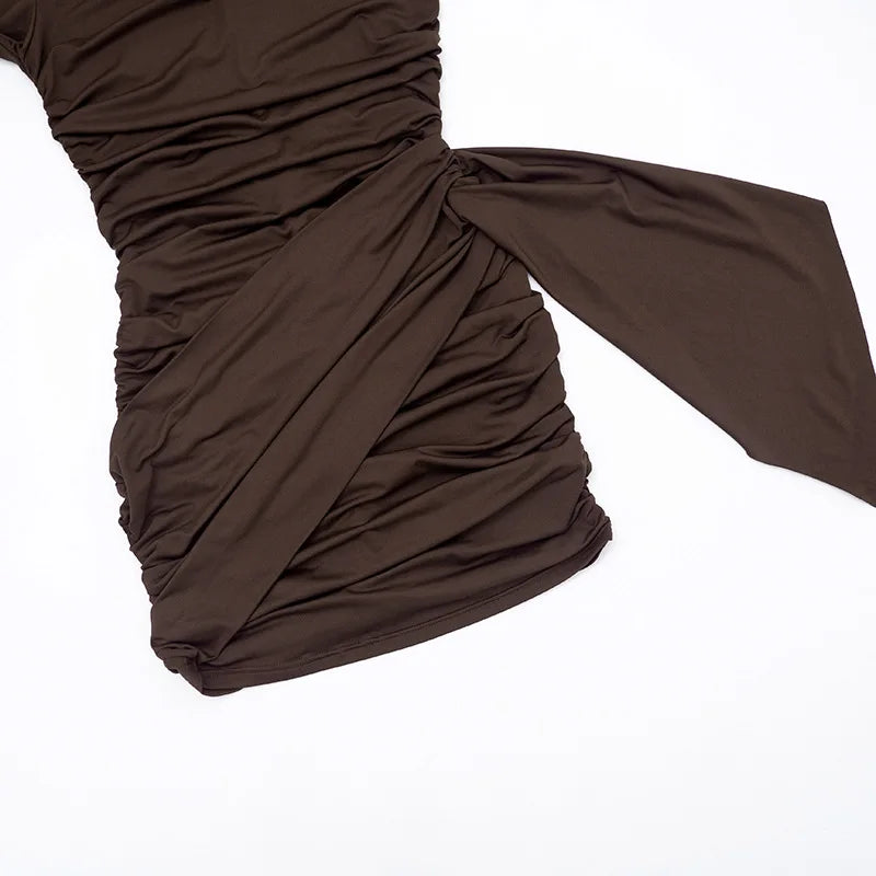 Elegant Solid Overlap Sheath Dress For Women