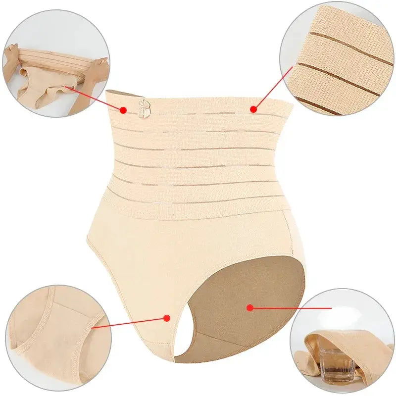 High Waisted Tummy Control Thong Slimming Body Shapewear