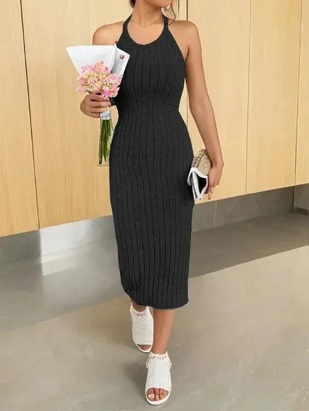 Elegant Bodycon Halter Neck Tank Dress Timeless Chic Comfort