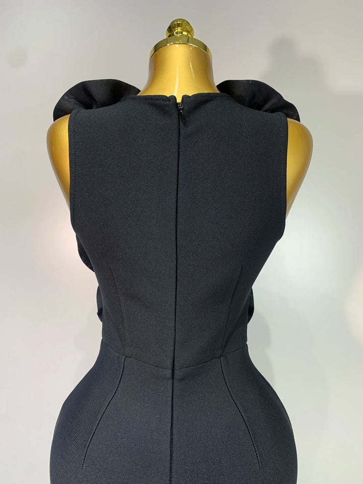 Luxury 3D Floral Bandage Dress For Stunning