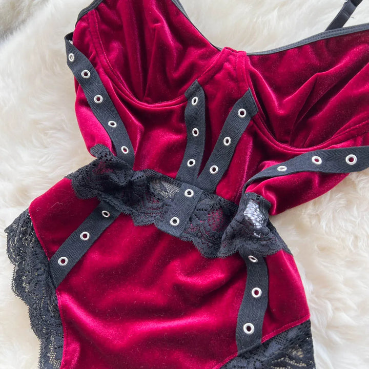 Chillgio Elite Heritage Luxe Velour Lace Bodysuit