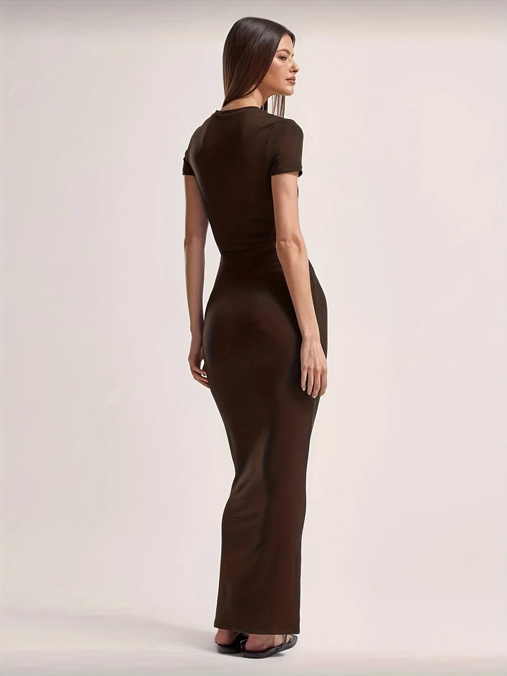 Stylish Women Short Sleeve Maxi Dress For Daily