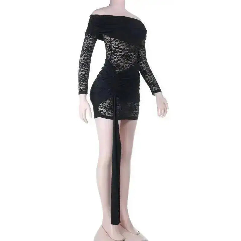 Elegant Lace Mini Dress Exclusive Tailored Off