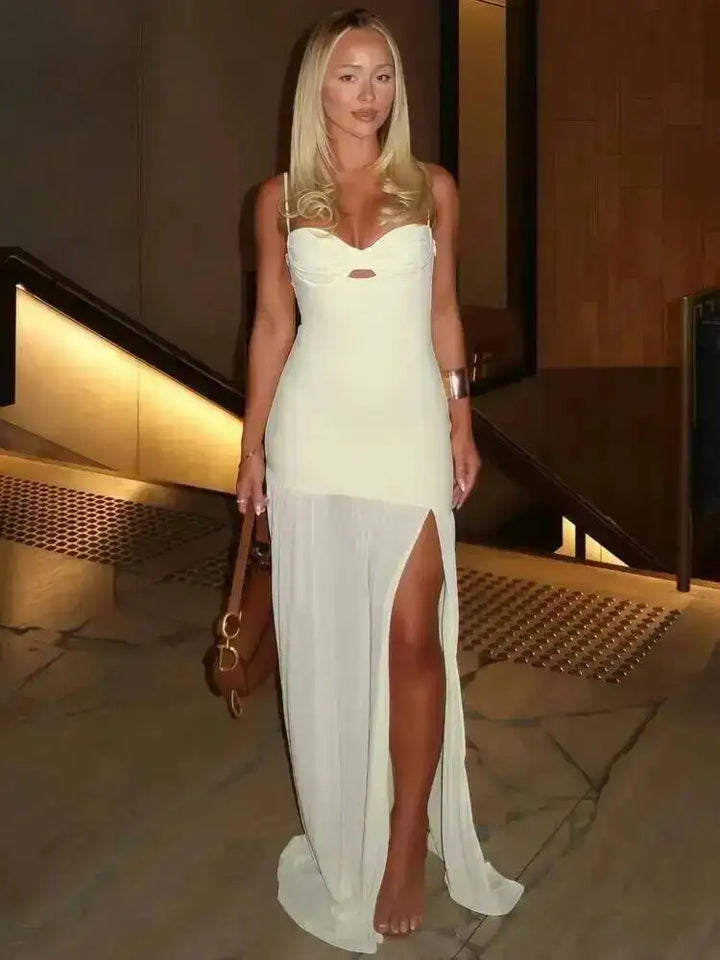 Elegant Backless Spaghetti Strap Party Dress