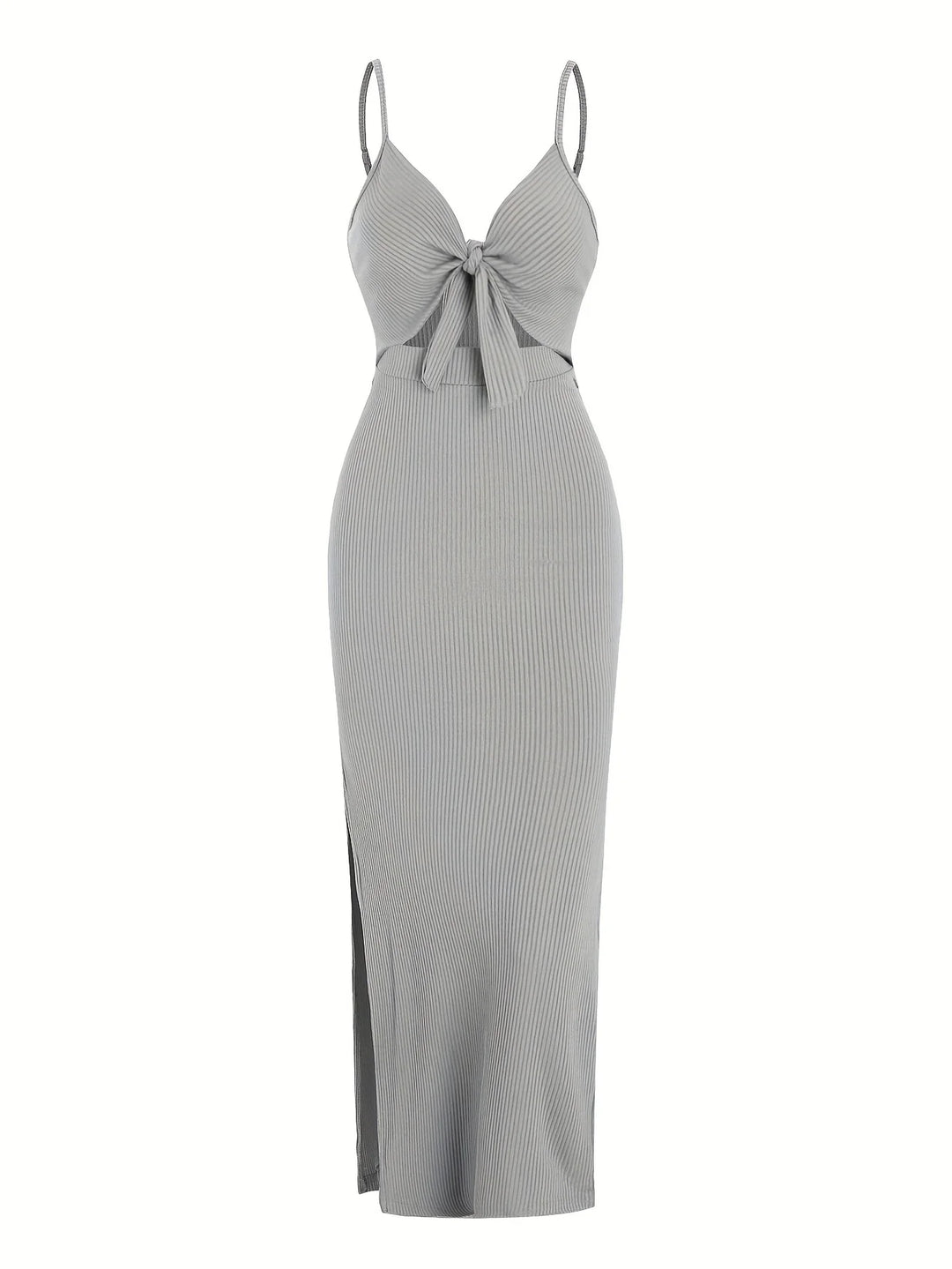 Floral Knit V Neck Sleeveless Backless Long Dress