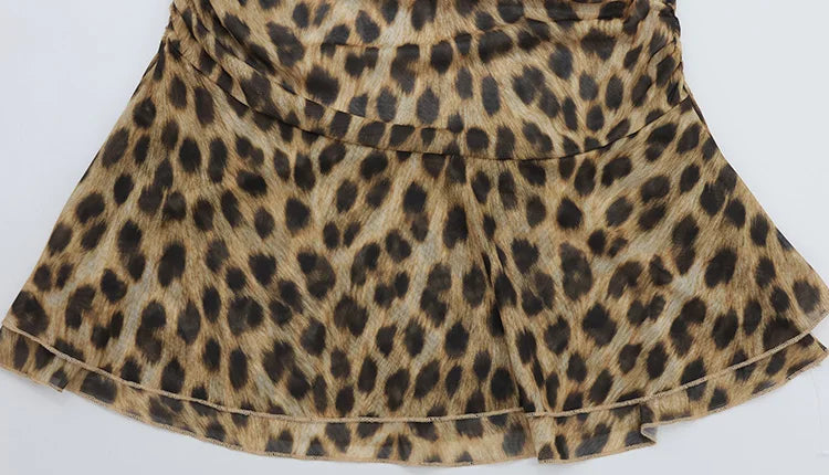 Luxury Leopard Mini Cami Dress For Confident Women