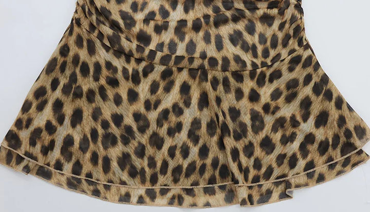 Luxury Leopard Mini Cami Dress For Confident Women