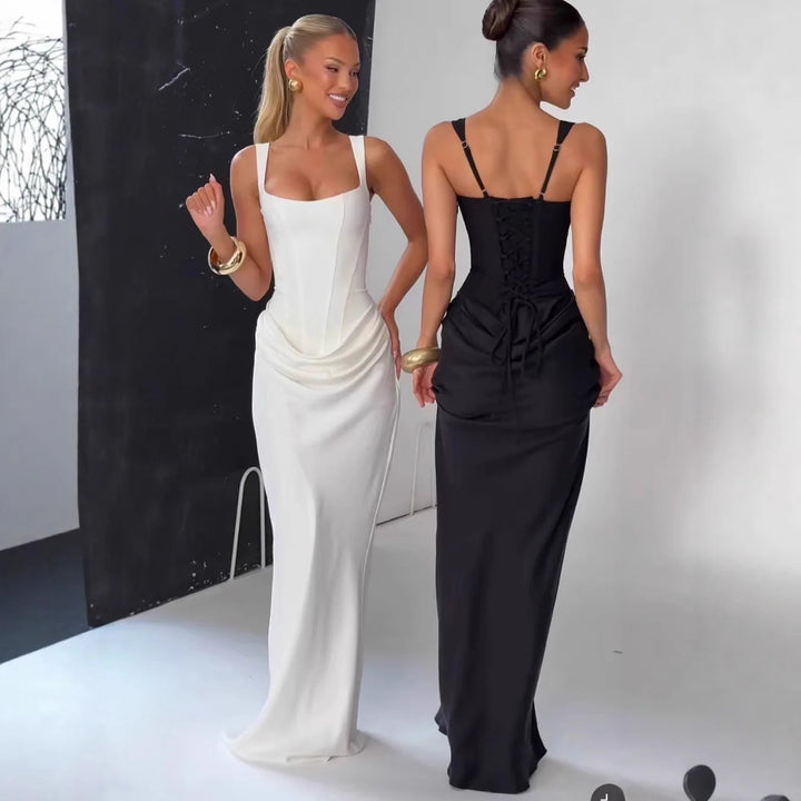 Chnmr Elegant Black Maxi Dress For Women