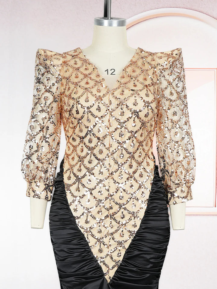 Dashiki Sequins Bodycon Party Dress Evening Wear