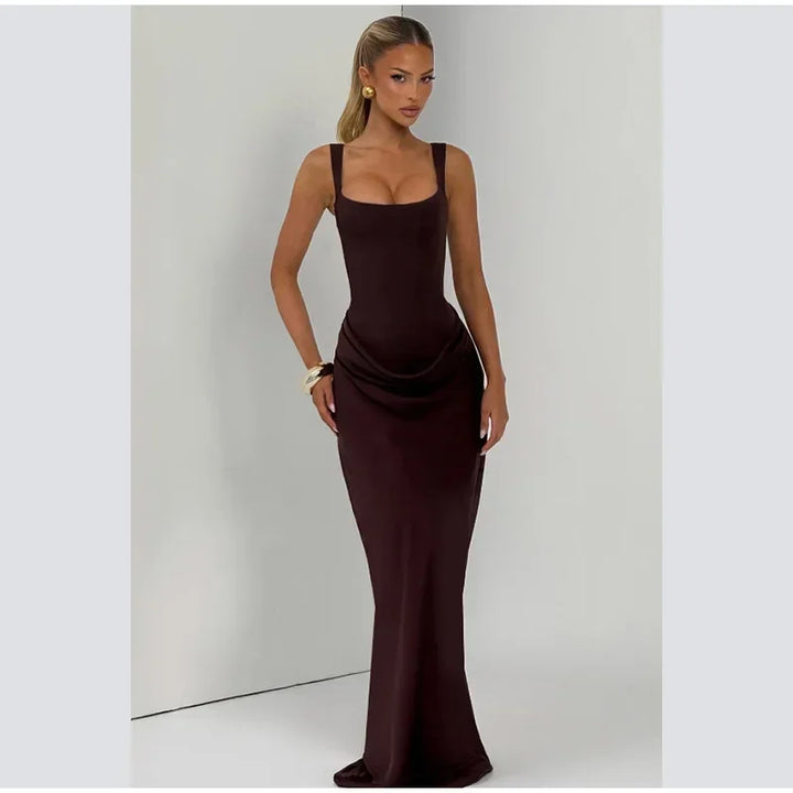 Exclusive Halter Square Neck Tailored Mini Dress