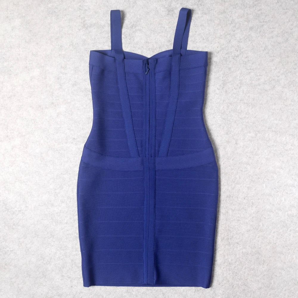 Beaukey Royal Blue Knit Bandage Dress Signature