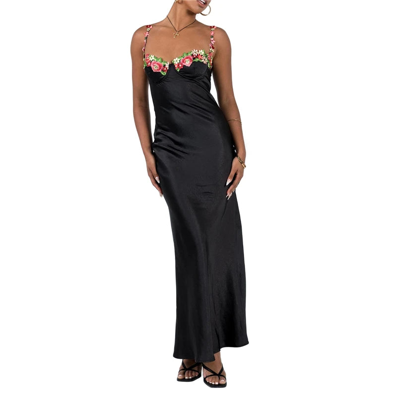 Lamuusaa Y2K Satin Corset Dress Spaghetti Strap