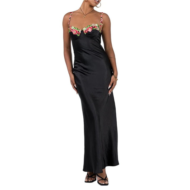 Lamuusaa Y2K Satin Corset Dress Spaghetti Strap