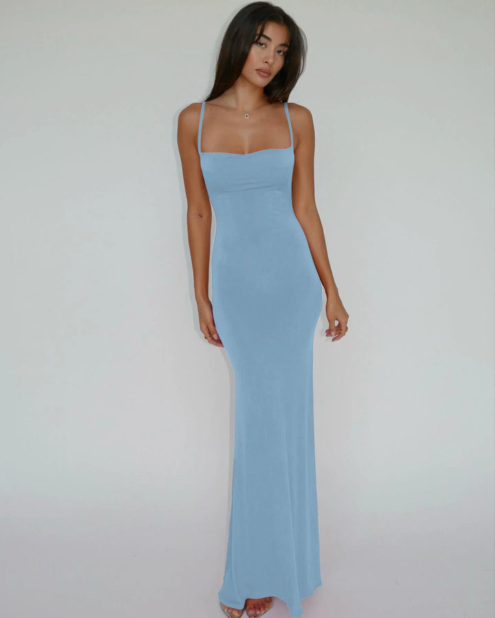 Y2K Solid Sleeveless Backless Bodycon Maxi Dress
