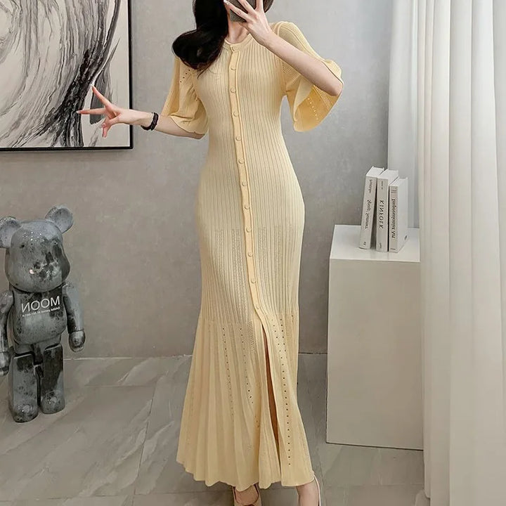 Charming Slim Mermaid Knit Dress For Elegant Summer Vibes