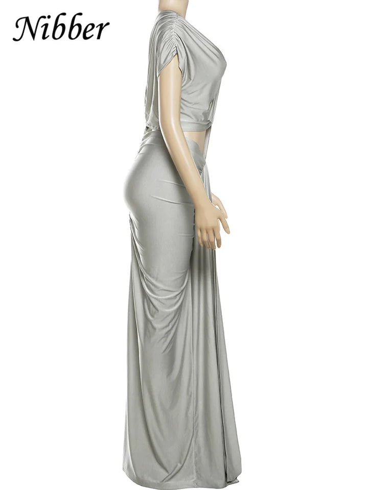 Elegant Women Waistless Maxi Dress With Hollow