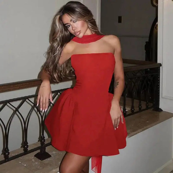 Avrilyaan Off Shoulder Backless A Line Party Dress