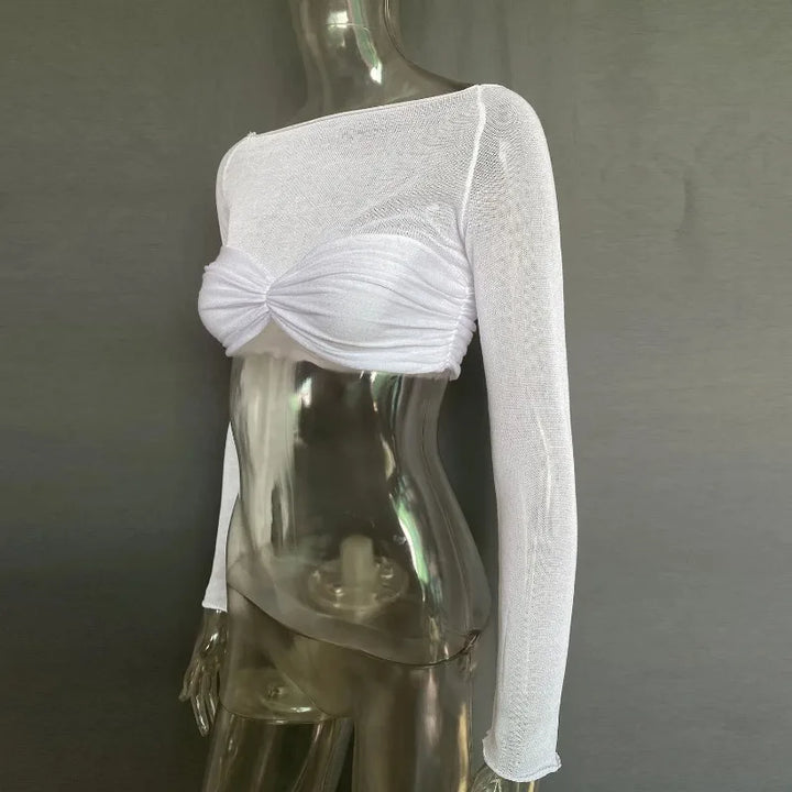 Tornova Mesh Bodysuit With Exquisite Twist Back