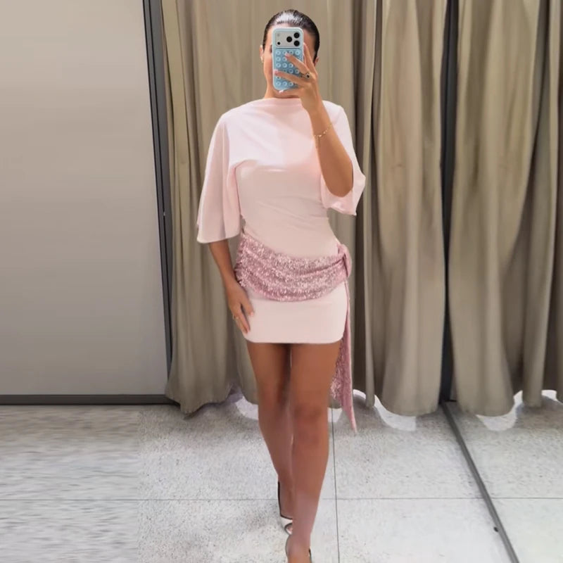 Sequin Mini Dress For Women Summer Party Bodycon